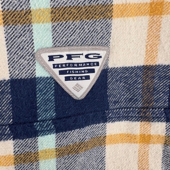Columbia PFG Flannel Shirt Shacket Jacket Men XL Fleece Lined Plaid Blue Outdoor - Picture 13 of 16